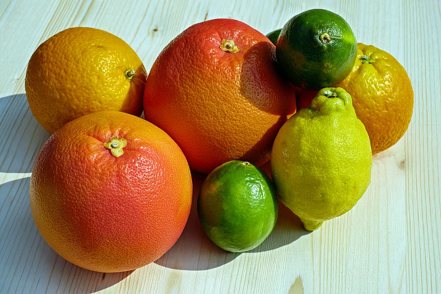 arriba, ver foto, frutas, fruta, comida, frutas tropicales, cítricos, naranjas, limones, toronja