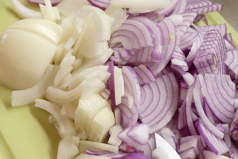 food, vegetables, cook, onion, gourmet, red, white, cut, red onion, raw