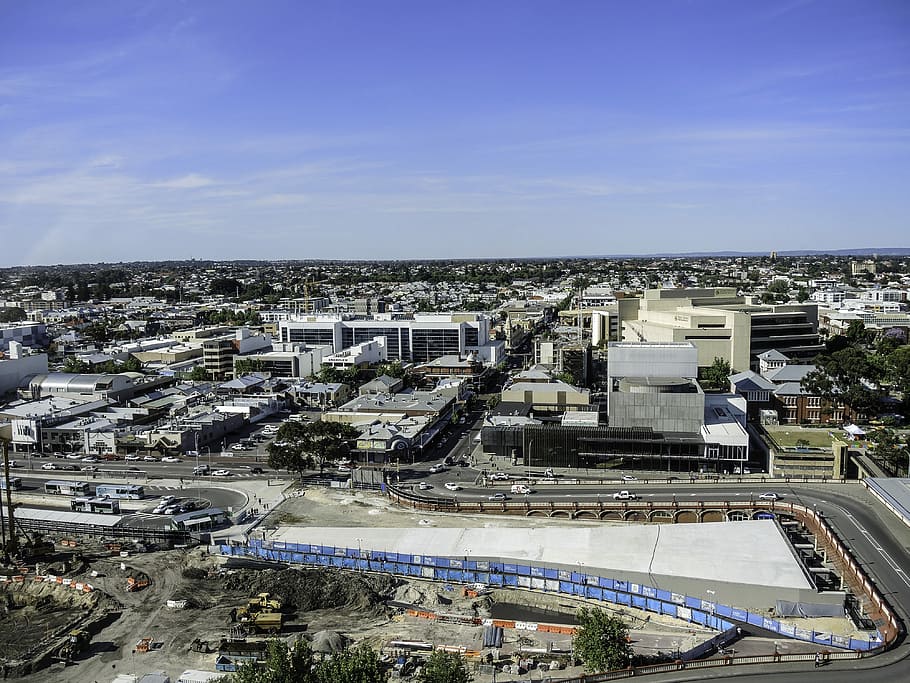 Complete, View, Perth, Austrália, edifícios, paisagem urbana, vista da cidade, fotos, domínio público, ruas
