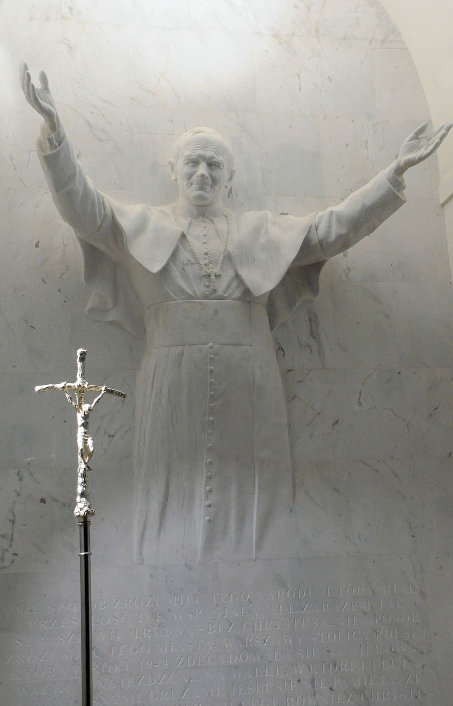 John Paul Ii, Katedral, Paus, Warsawa, Polandia, patung, agama, tidak ada orang, hari, di luar ruangan