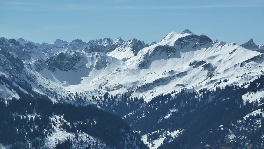 Alpine, Allgäu, Winter, Snow, Mountains, snow, mountains, wintry, view, panorama, mountain