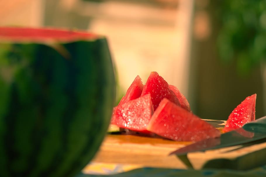 summer, red, green, fruit, watermelon, food and drink, food, freshness, healthy eating, close-up
