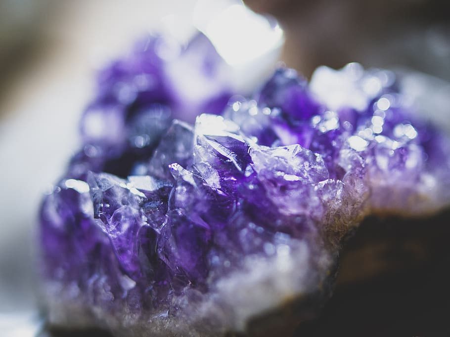 amethyst, crystal, purple, stone, mineral, nature, geology, close-up, freshness, flower
