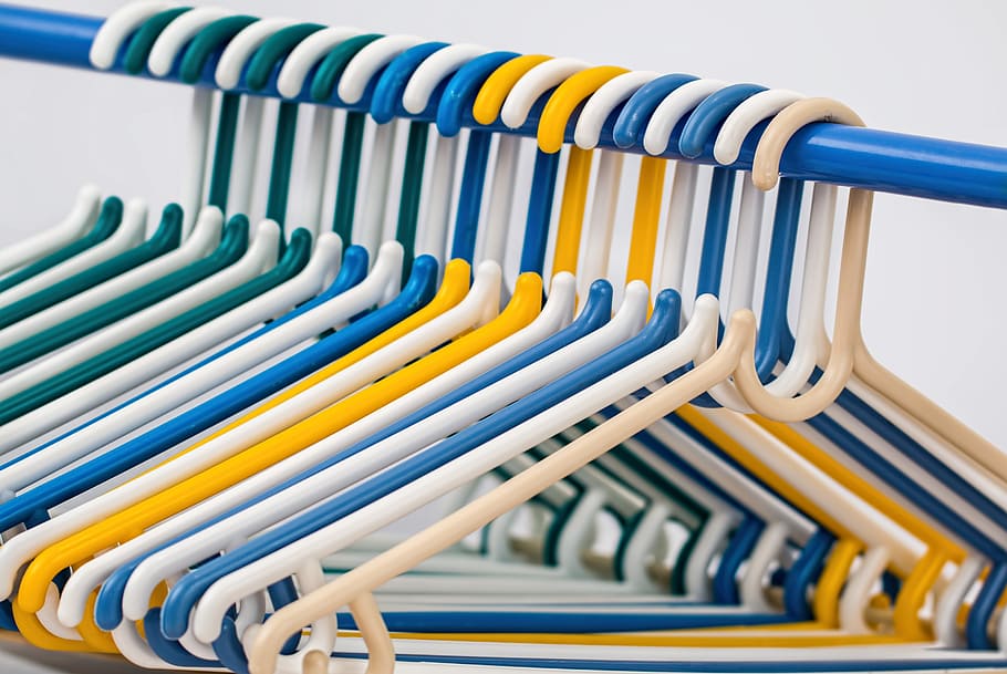 assorted-color, plastic, clothes, hanger, lot, clothes hangers, coat hangers, plastic hanger, hang, closet