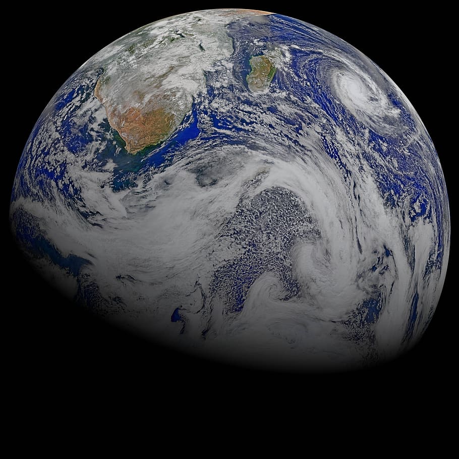 fotografi satelit, foto planet bumi, bumi, planet, ruang, satelit, suomi npp, bola, marmer biru, pemandangan