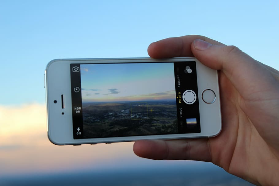 persona, tenencia, iPhone 5, 5s, puesta de sol, iPhone, teléfono, teléfono con cámara, tecnología, imágenes