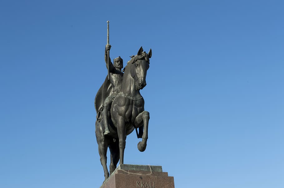 tomislav, zagreb, croatia, king, statue, monument, horseman, sculpture, europe, art and craft