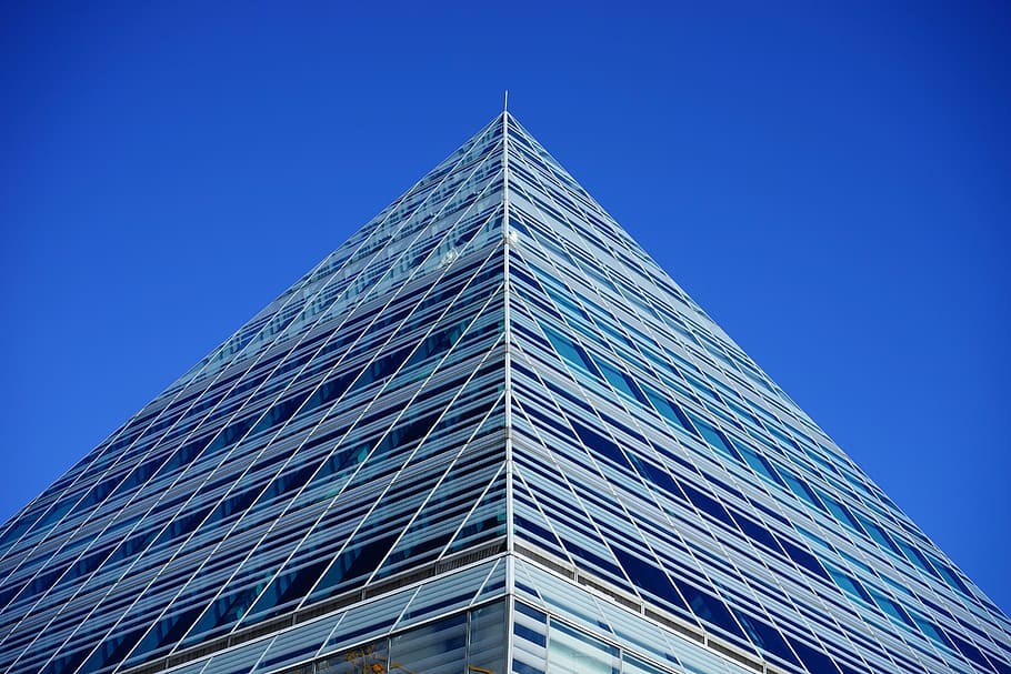 building, pyramid peak, glass pyramid, glass, glazing, home, ulm, architecture, city library, great