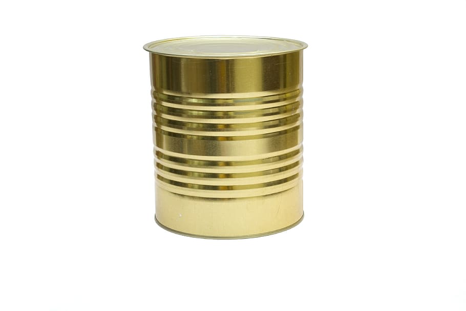 tin can, tin, box, container, metal, storage, can, package, metallic, empty