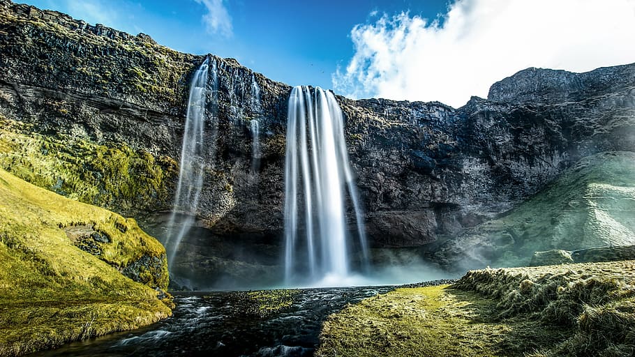 landscape photo, waterfalls, daytime, waterfall, cliff, stream, river, water, spray, rock