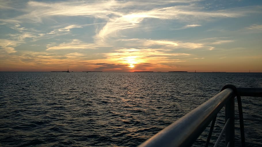 Sunset, Key, Key West, Water, Florida, Ocean, sunset, vacation, sea, nature, sky