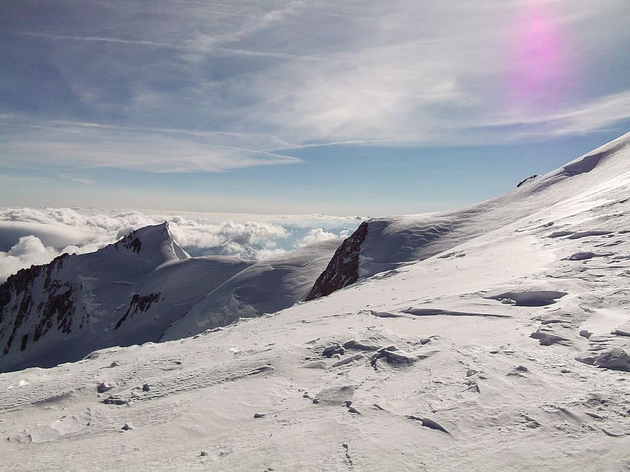 Mont Blanc, glaciar, nieve, Alpes, Francia, montaña, hielo, macizo, francés, aventura