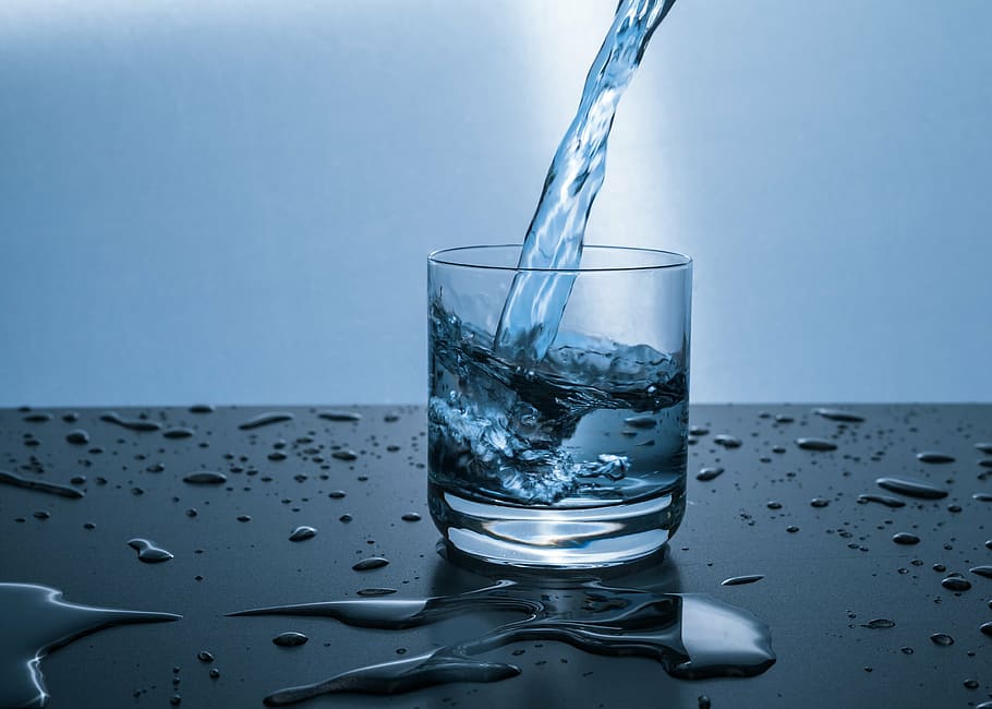 clear, drinking glass, body, water, glass, drip, drink, blue, reflection, mood