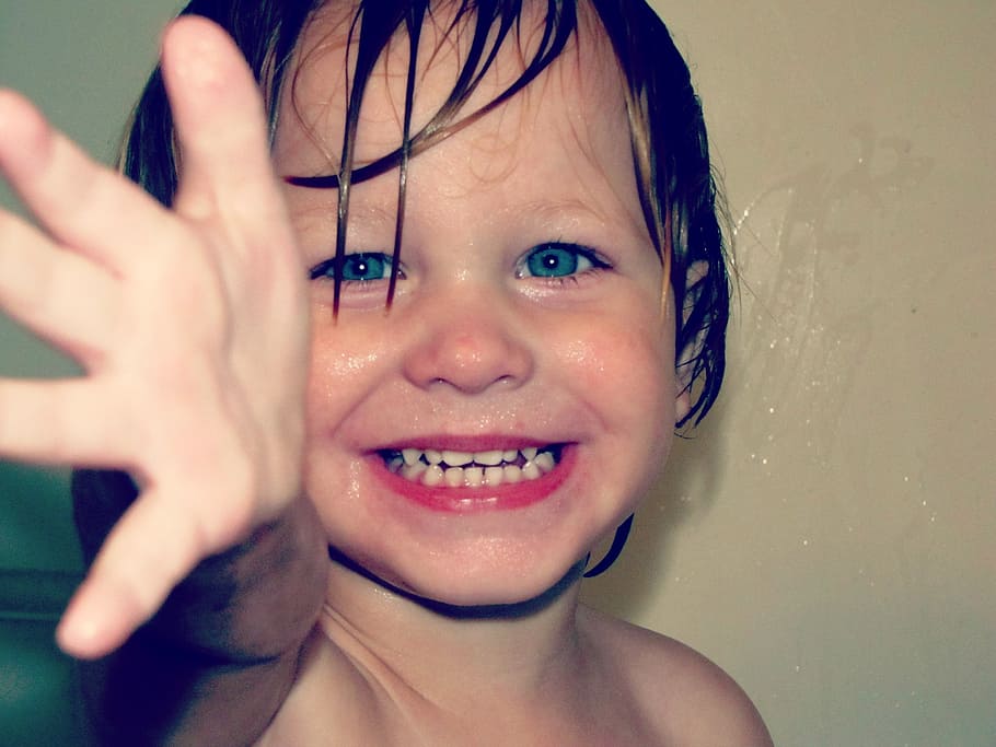 profile of toddlers, boy, face, happy, smile, bath time, young, child, kid, portrait