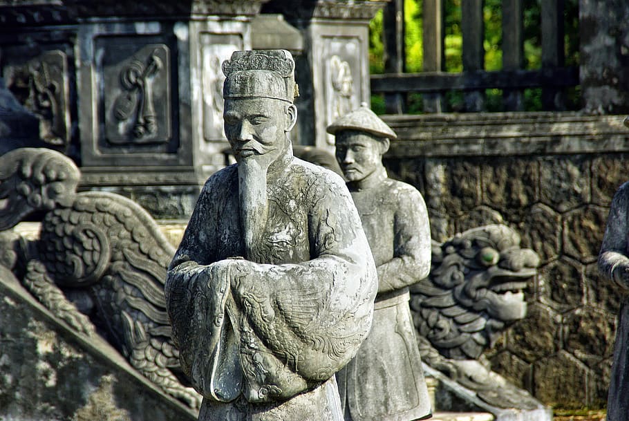 vietnam, abucheado, estatua, sirviente, tumba, imperial, mausoleo, khai dinh, escultura, arte y artesanía