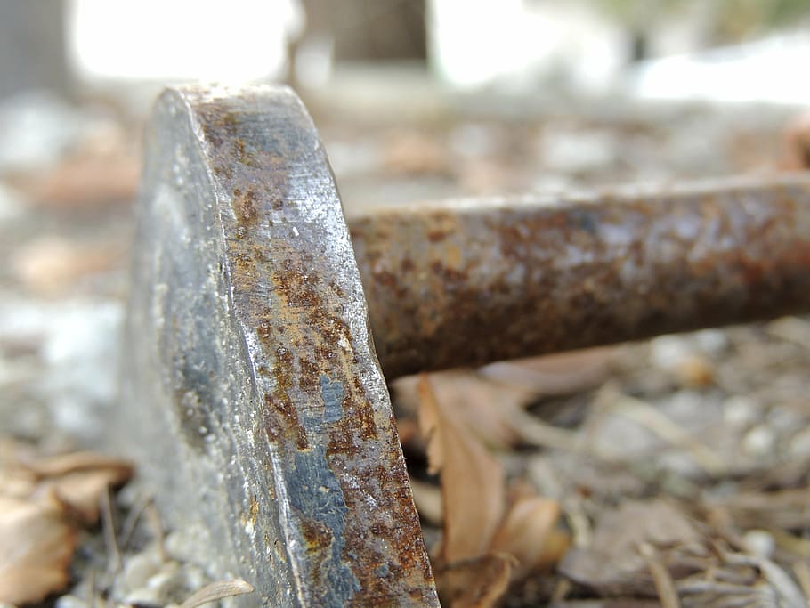 stainless, metal, old, iron, metallic, oxide, rusty, close-up, day, focus on foreground