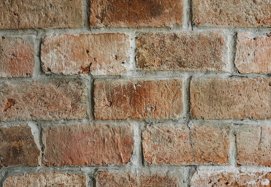pared de ladrillo marrón, pared, ladrillo, piedra, cemento, patrón, envejecido, envejecimiento, antiguo, arquitectónico