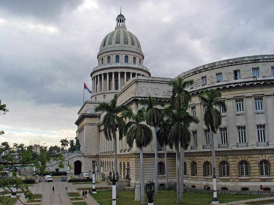 havana, View, Capital building, Havana, Cuba, architecture, building, capital, clouds, Cuba, photos