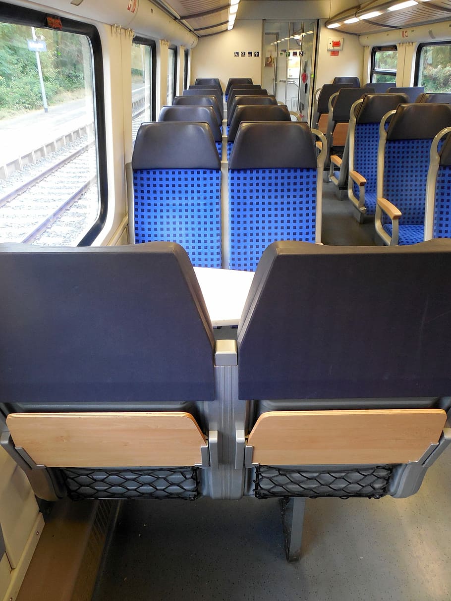 Train, Travel, Compartment, train, travel, zugabteil, sit, lonely, empty, transport, railway station