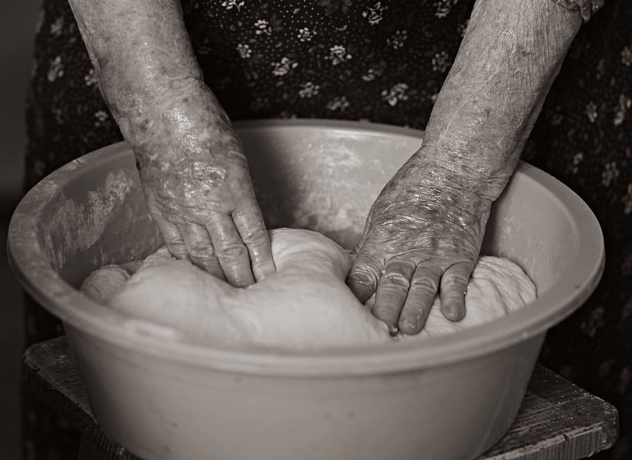 hands, grandma, coca, knead, cake, preparation, traditional, human hand, hand, one person
