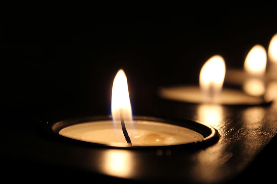 lighted, candles, brown, wooden, candle rack close-up photography, art, blur, burnt, candle, candlelight