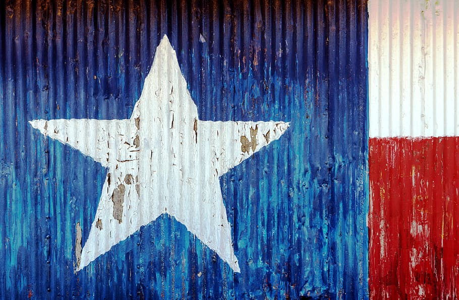 푸른, 화이트, 빨간, 깃발, 텍사스, 미국, 아메리카 합중국, 헛간 벽, 외양간, 텍사스 깃발