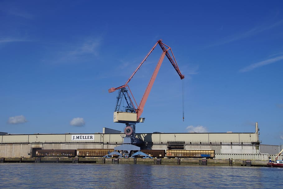 port, crane, kaje, harbour crane, envelope, loading crane, lifting crane, cranes, brake, machinery