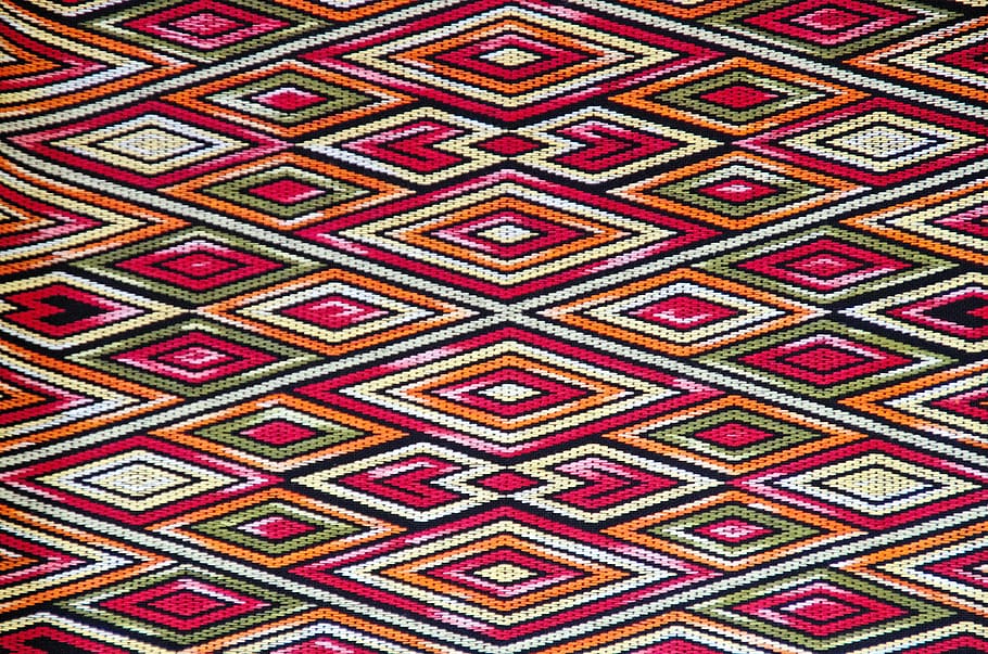 laos, weaving, fabric, relief, tapestry, deco, frame, string, texture, colorful