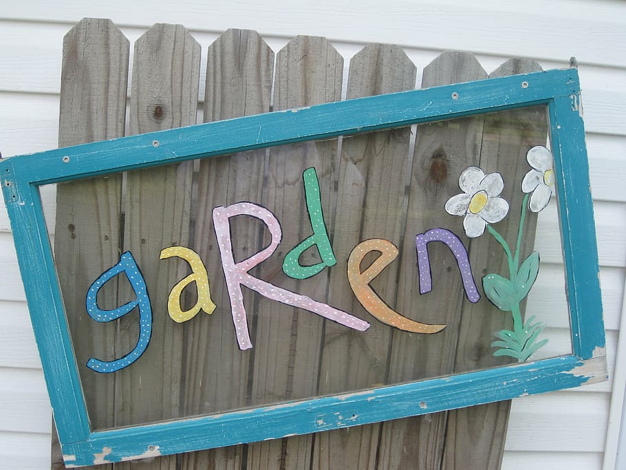 garden, art, fence, frame, decoration, turquoise, decorative, flowers, vintage, summer