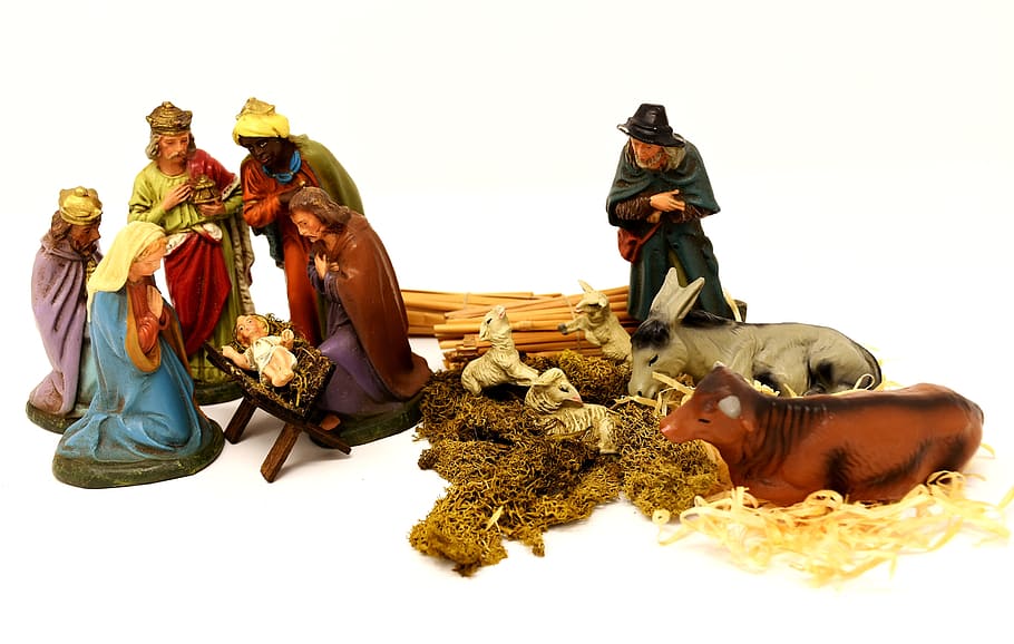 nativity figurine, set, christmas crib figures, christmas, arts crafts, nativity scene, crib, father christmas, maria, christmas eve