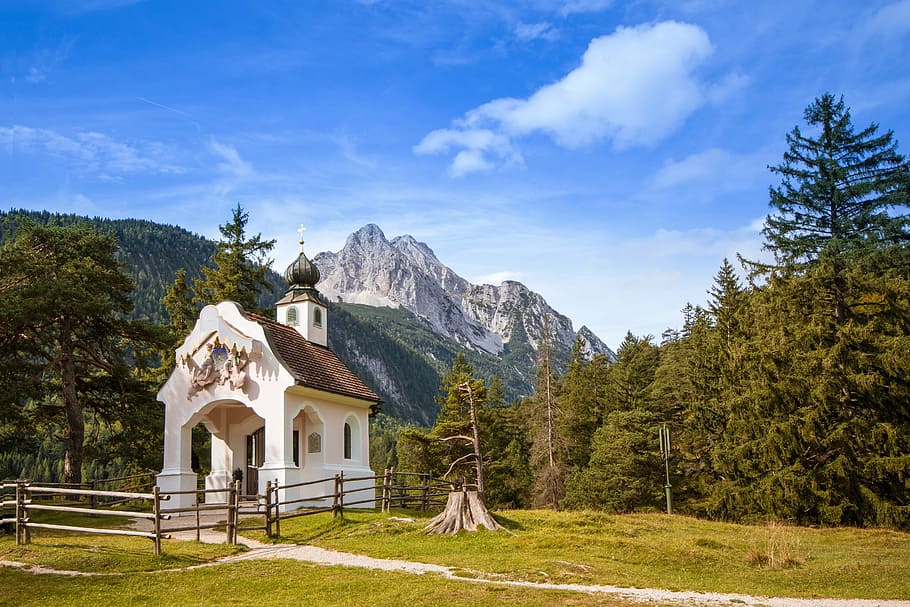 foto, kapel, latar belakang pegunungan, pegunungan, gereja, alpine, kapel gunung, mengesankan, alam, biru