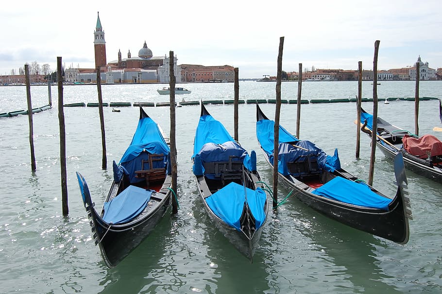 venice, italia, gondola, venice - Italia, kanal, Kapal bahari, Tempat terkenal, perjalanan, eropa, pariwisata