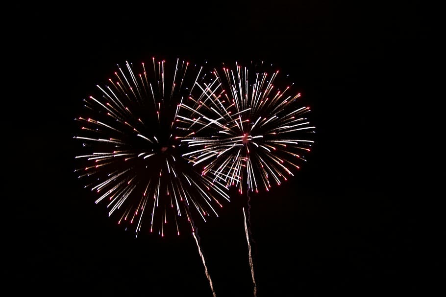 fireworks display, fireworks, still, light, show, flames, slow, shutter, night, dark