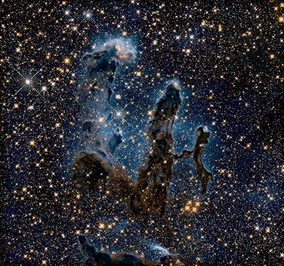 cosmic photography, eagle nebula, pillars of creation, m16, ngc 6611, emission nebula, serpens, cosmos, space, dust