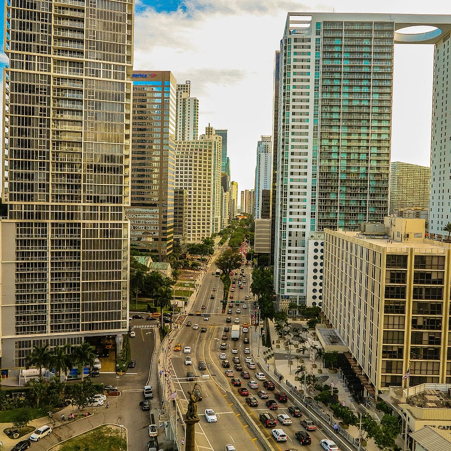 miami, downtown, city, panorama, architecture, panorama of the city, tour, buildings, building, streets