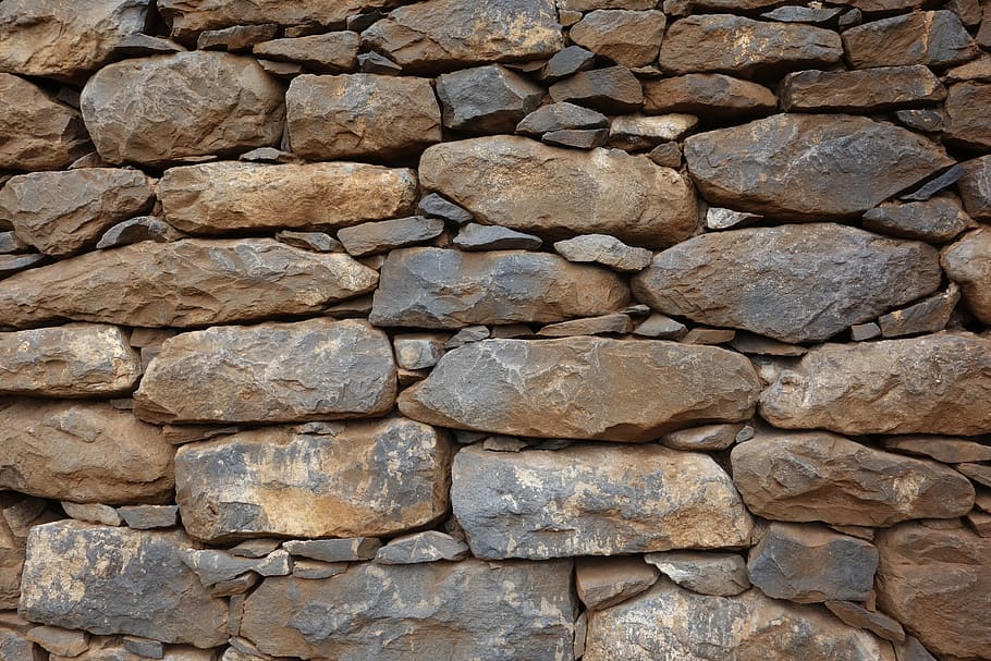 piedras marrones, piedra, pared, textura, muro de piedra, ladrillo, rústico, edificio, roca, fijo