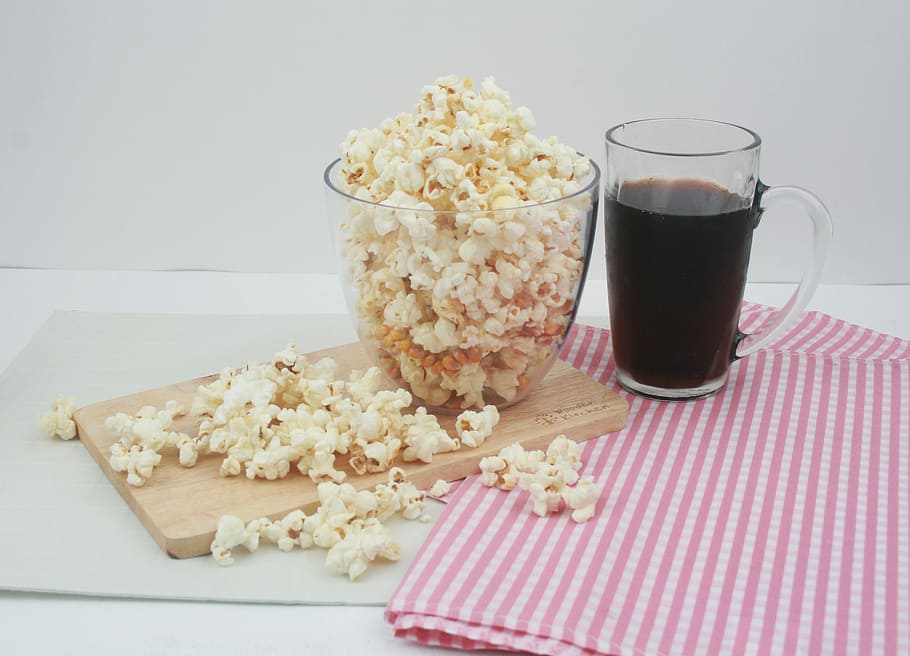 Snack, Popcorn, Cola, Corn, food, food And Drink, breakfast, gourmet, dessert, drinking glass