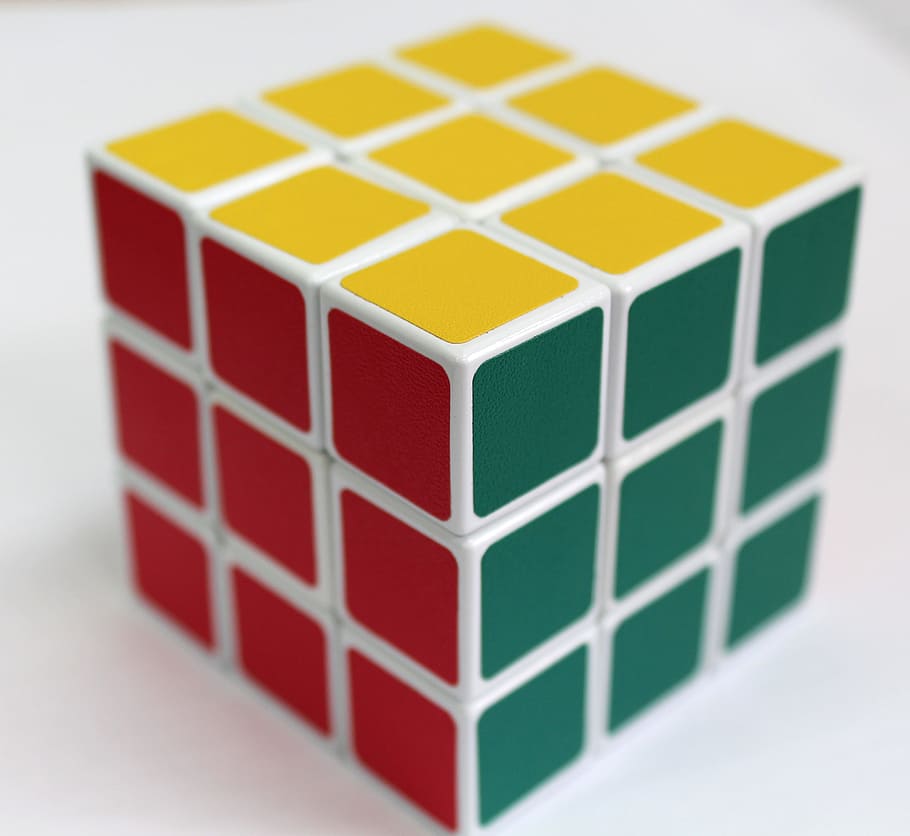 solved, 3x3, 3 x 3 rubik, cube, white, surface, Rubik'S Cube, Rubik, Cube, Puzzle, Game, rubik