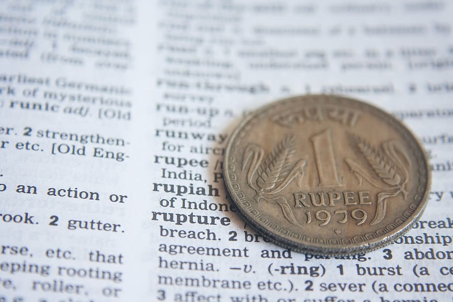 индийский, рупия, словарь, определение, слово, монета, деньги, финансы, бизнес, богатство
