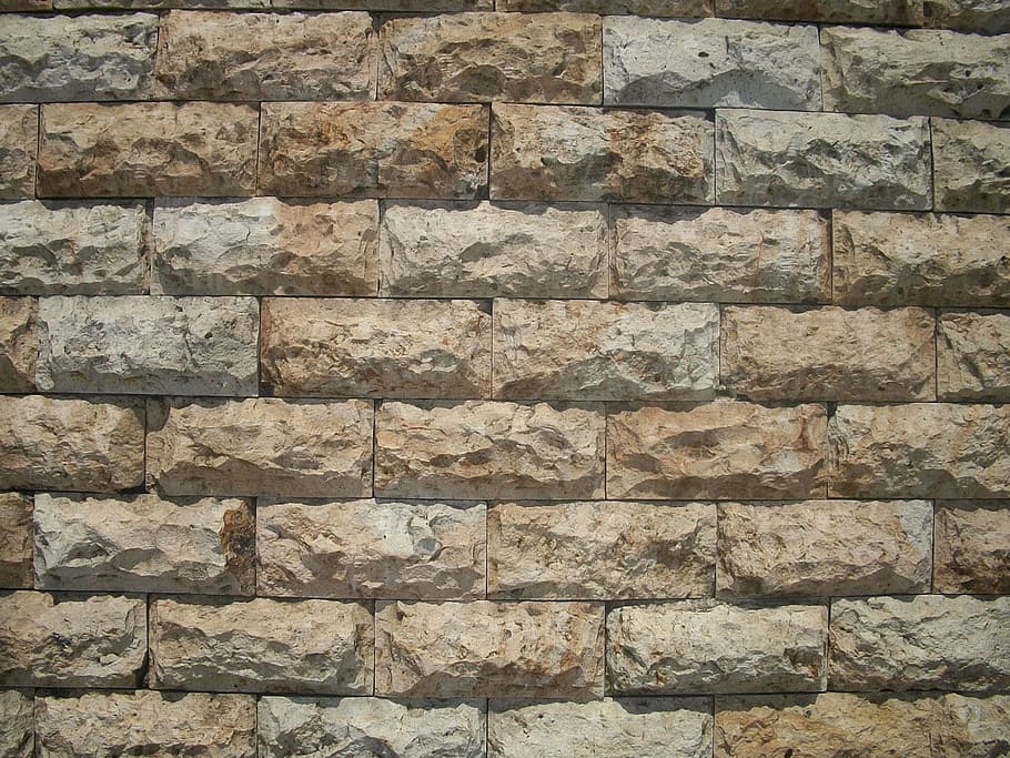 pared, piedra, ladrillos, patrón, áspero, textura, neutral, beige, bronceado, fondo