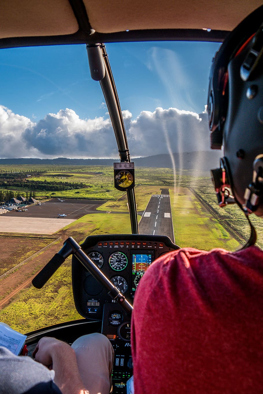 hawaii, sunrise, helicopter, landscape, sun, nature, airstrip, airport, mode of transportation, transportation