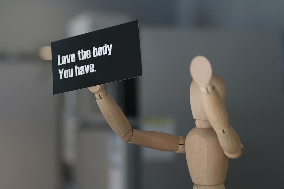 love, body, text, kokeshi, message, i love your body, people, mannequin, human representation, representation