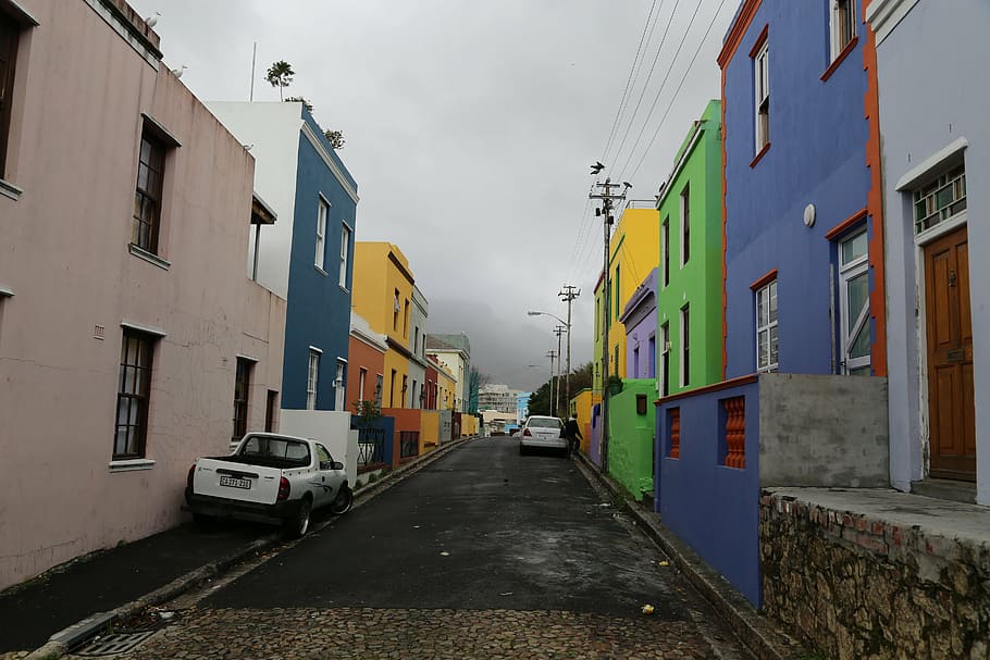 Bo-Kaap, Ciudad del Cabo, África, exterior del edificio, arquitectura, estructura construida, edificio, transporte, el camino a seguir, ciudad