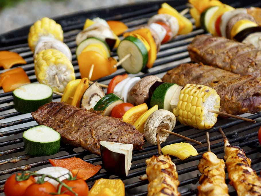 tablegrill, Grilling, from the tablegrill, grilled meats, kebab, grill, eat, meat, spit, barbecue