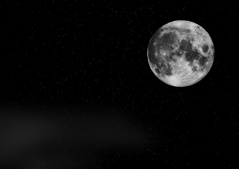 full, moon photo, black, background, moon, planet, space, universe, stars, star