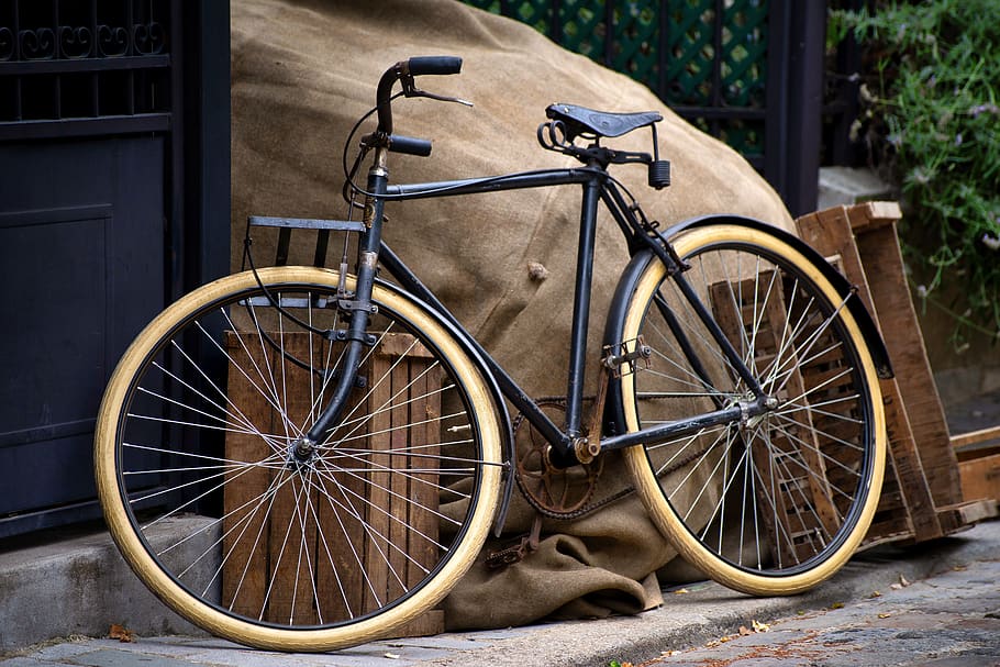 bike, old, antique, bicycle, 1920, transportation, land vehicle, mode of transportation, wheel, day