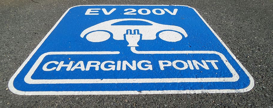 blue, white, ev 200 v, 200v, charging, point road sign, Electrical, Charging, Point, Vehicle, point
