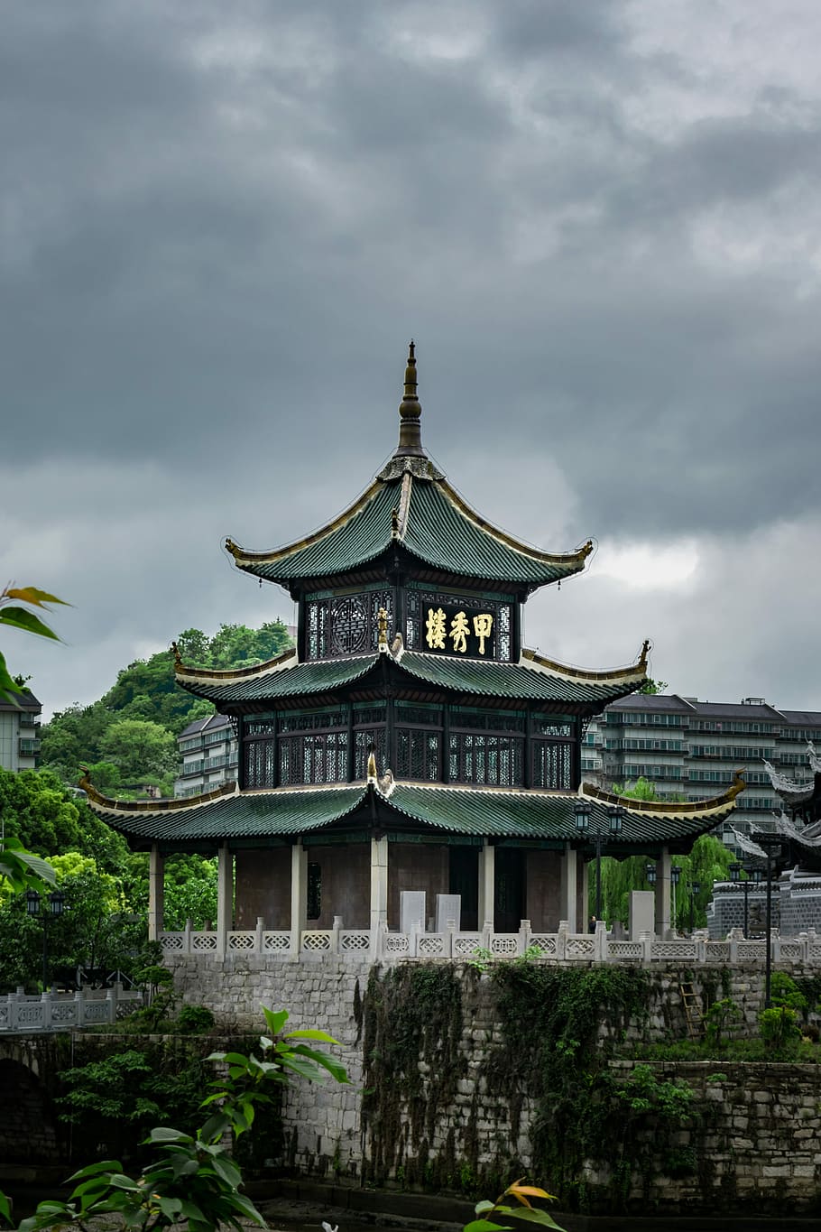 building, tourism, temple, methyl show floor, guiyang, ancient architecture, attractions, architecture, built structure, cloud - sky