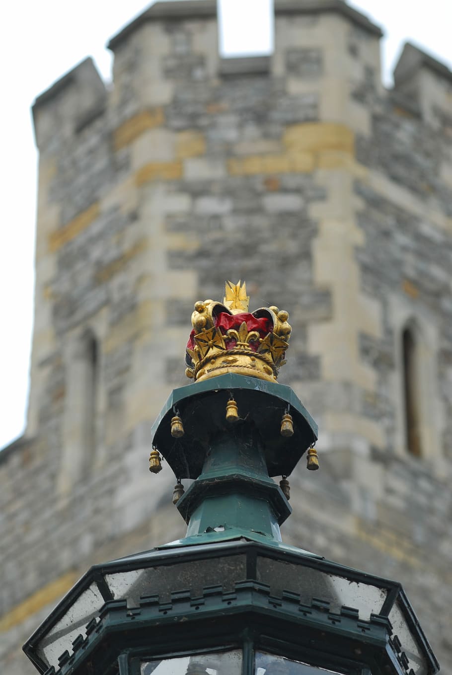 Castillo de Windsor, lámpara, corona, Inglaterra, real, Reino Unido, Windsor, turista, monarquía, arquitectura