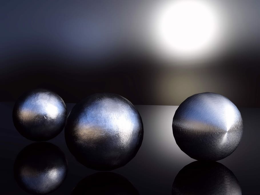 Ball, Background, Abstract, Decoration, blue, homepage silver, reflection, shiny, backgrounds, studio shot